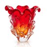 Vaso Em Cristal Murano Vermelho E Âmbar - São Marcos - 1