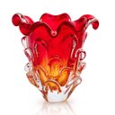 Ver imagem 1 de Vaso Em Cristal Murano Vermelho E Âmbar - São Marcos