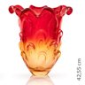 Vaso Em Cristal Murano Vermelho E Âmbar - São Marcos - 2