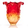 Vaso Em Cristal Murano Vermelho E Âmbar - São Marcos - 1