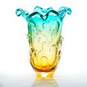 Ver imagem 1 de Vaso Em Cristal Murano Esmeralda E Âmbar - São Marcos