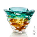 Ver imagem 2 de Vaso Em Cristal Murano Esmeralda E Âmbar - São Marcos