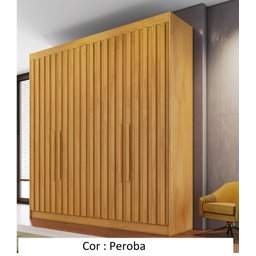 Guarda Roupa Potenza 100% MDF 4 Portas Ripadas Peroba Móveis Europa - 2
