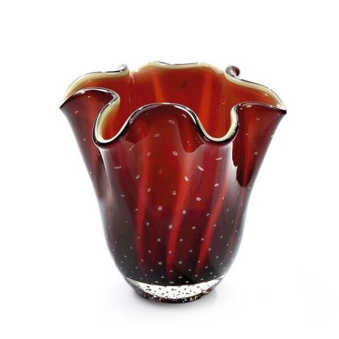 Vaso Em Cristal Murano Vermelho - São Marcos