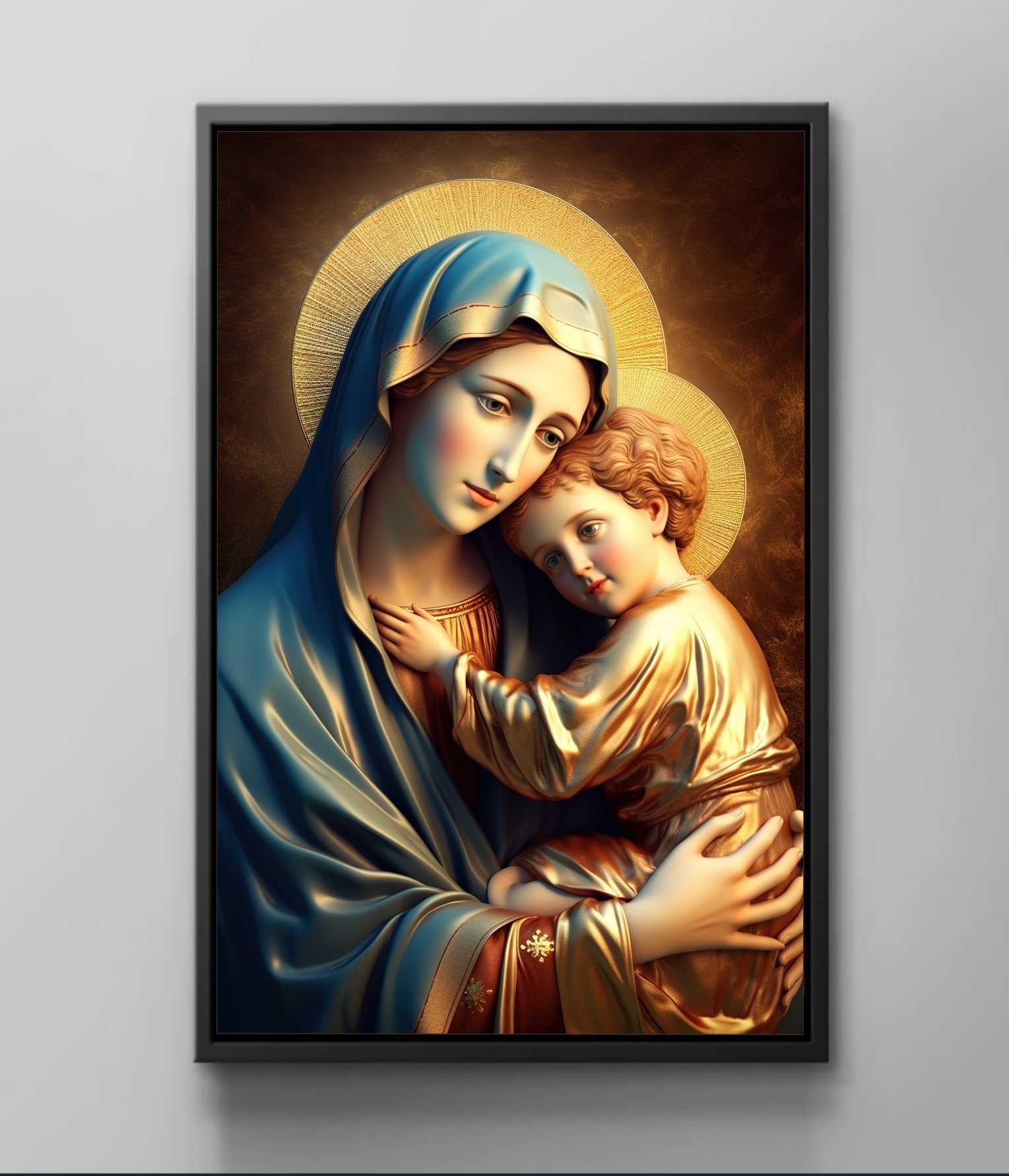 Quadro Decorativo Canvas Premium Filete Jesus Cristo Maria 06 Gg - 2