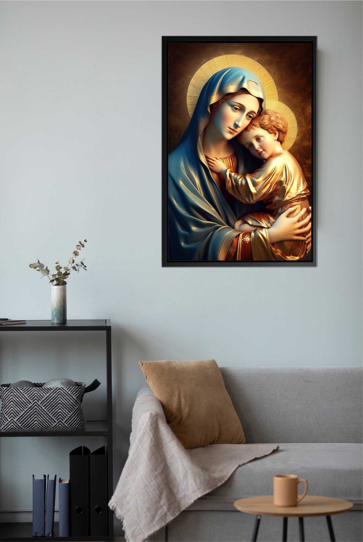 Quadro Decorativo Canvas Premium Filete Jesus Cristo Maria 06 Gg - 4