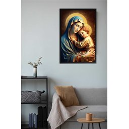 Quadro Decorativo Canvas Premium Filete Jesus Cristo Maria 06 Gg - 4