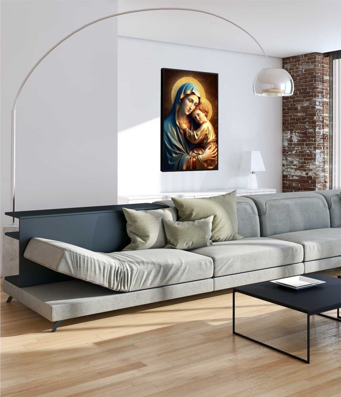 Quadro Decorativo Canvas Premium Filete Jesus Cristo Maria 06 Gg - 3