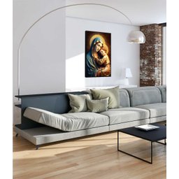 Quadro Decorativo Canvas Premium Filete Jesus Cristo Maria 06 Gg - 3