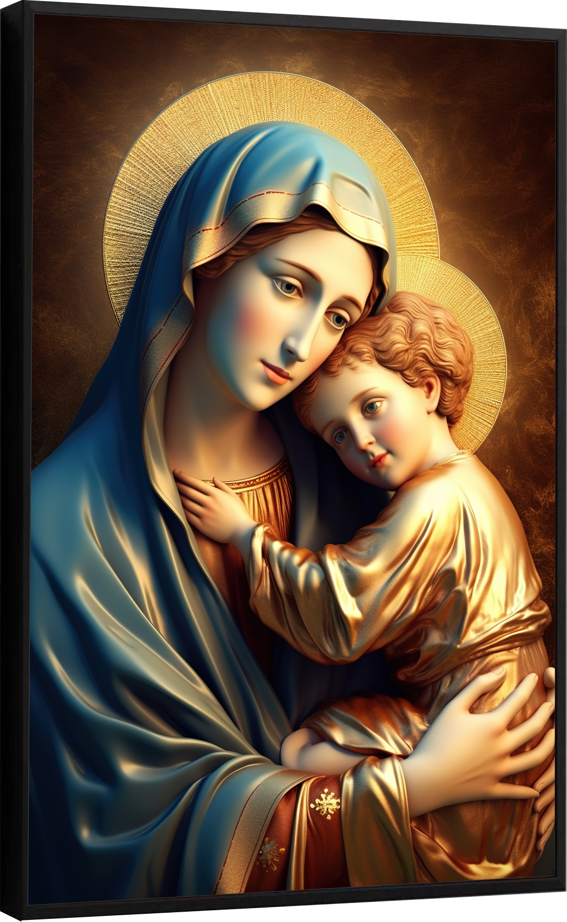 Quadro Decorativo Canvas Premium Filete Jesus Cristo Maria 06 Gg