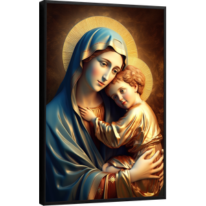 Quadro Decorativo Canvas Premium Filete Jesus Cristo Maria 06 Gg