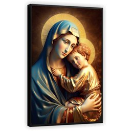 Quadro Decorativo Canvas Premium Filete Jesus Cristo Maria 06 Gg - 7