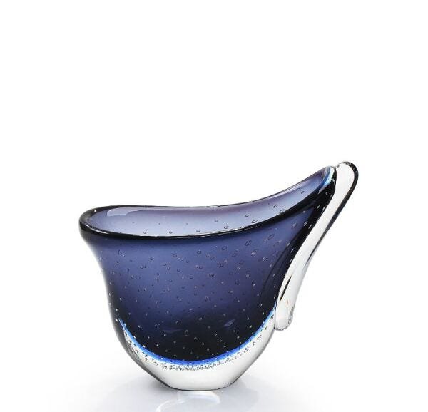 Vaso Em Cristal Murano Azul - São Marcos - 1