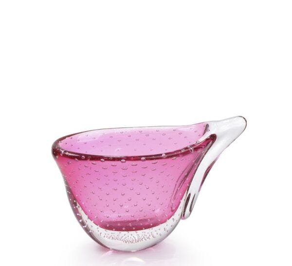 Vaso Em Cristal Murano Rosa - São Marcos - 1