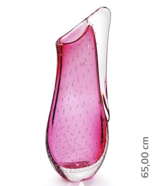 Vaso Em Cristal Murano Rosa - São Marcos - 2