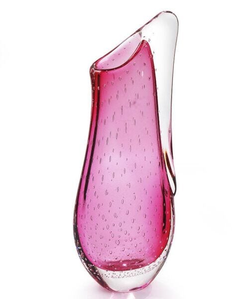 Vaso Em Cristal Murano Rosa - São Marcos - 1