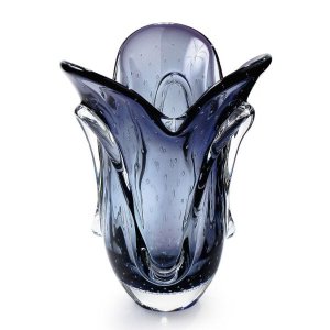 Vaso Em Cristal Murano Azul - São Marcos