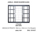 Ver imagem 2 de Janela de Correr Central Aço 2 Folhas Grade Quadriculada Zarcão 100x100