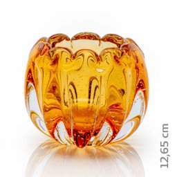 Vaso Em Cristal Murano Âmbar - São Marcos - 2