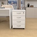 Ver imagem 3 de Gaveteiro Volante para Escritório com 4 Gavetas Netmobil - Branco
