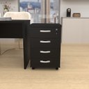 Ver imagem 3 de Gaveteiro Volante para Escritório com 4 Gavetas Netmobil - Preto