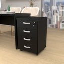Ver imagem 2 de Gaveteiro Volante para Escritório com 4 Gavetas Netmobil - Preto