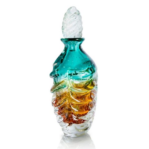 Garrafa Em Cristal Murano Esmeralda E Âmbar - São Marcos