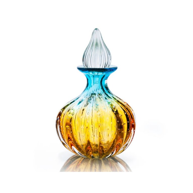 Garrafa Em Cristal Murano Água Marinha E Âmbar - São Marcos Garrafa Em Cristal Murano Água Marinha E Âmbar - São Marcos