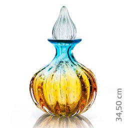 Garrafa Em Cristal Murano Água Marinha E Âmbar - São Marcos - 2