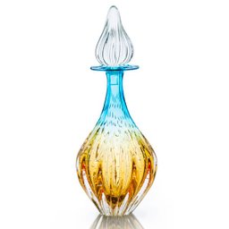 Garrafa Em Cristal Murano Água Marinha E Âmbar - São Marcos - 1