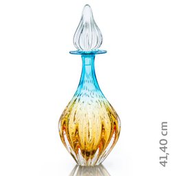 Garrafa Em Cristal Murano Água Marinha E Âmbar - São Marcos - 2