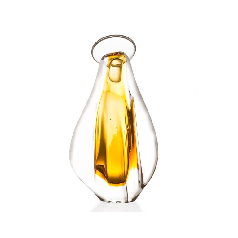 Santa em Cristal Murano Âmbar 35cm - São Marcos