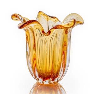 Vaso Em Cristal Murano Âmbar - São Marcos