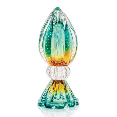 Vaso Pinha Com Base Em Cristal Murano Bicolor - São Marcos