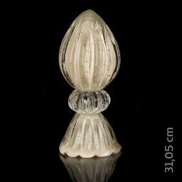Vaso Pinha Com Base Em Cristal Murano Pérola - São Marcos - 2