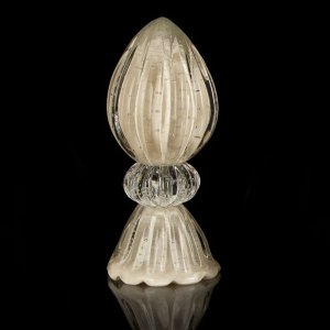 Vaso Pinha Com Base Em Cristal Murano Pérola - São Marcos