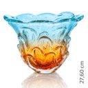Ver imagem 2 de Vaso Em Cristal Murano Água Marinha E Âmbar - São Marcos