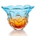 Ver imagem 1 de Vaso Em Cristal Murano Água Marinha E Âmbar - São Marcos