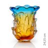Vaso Em Cristal Murano Água Marinha E Âmbar - São Marcos - 2