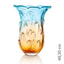 Ver imagem 2 de Vaso Em Cristal Murano Água Marinha E Âmbar - São Marcos