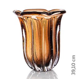 Vaso Em Cristal Murano Marrom - São Marcos - 2