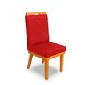 Cadeira Ana Matelassê Tecido Suede com Base Fixa de Madeira Maciça e Puxador Castanho:vermelho - 3
