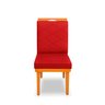 Cadeira Ana Matelassê Tecido Suede com Base Fixa de Madeira Maciça e Puxador Castanho:vermelho - 2