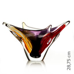 Vaso Em Cristal Murano Vermelho E Âmbar - São Marcos - 2