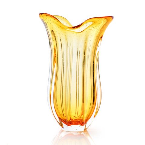 Vaso Em Cristal Murano Âmbar - São Marcos