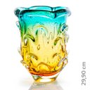 Ver imagem 2 de Vaso Em Cristal Murano Esmeralda E Âmbar - São Marcos