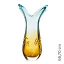 Ver imagem 2 de Vaso Em Cristal Murano Água Marinha E Âmbar - São Marcos