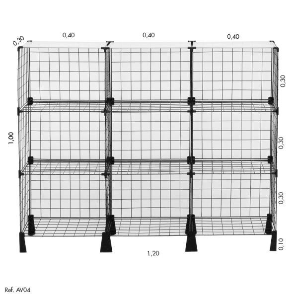 Balcão Aramado com Tampo de Vidro 1,20 x 1,00 x 0,30 - 2