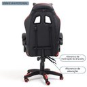 Ver imagem 7 de Cadeira de Gamer Giratória Reclinável Trevisul Preta/vermelha