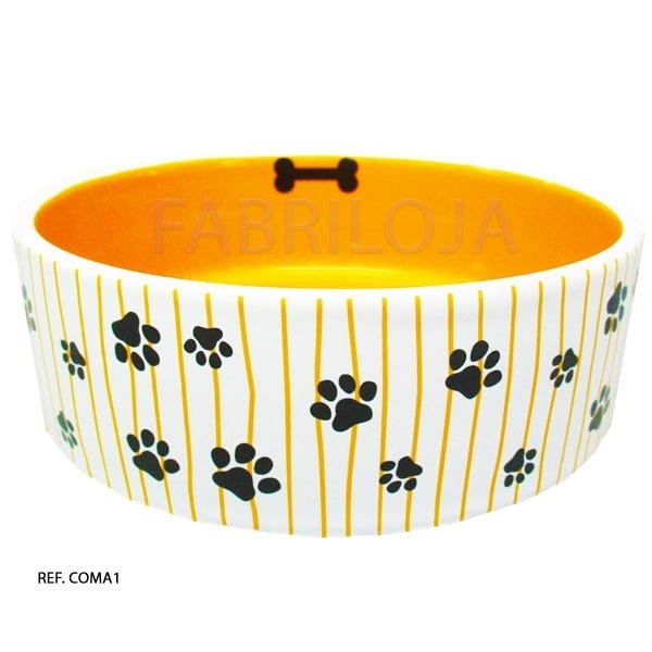 Comedouro de Cerâmica Antiderrapante P/Cães e Gatos Amarelo - 2